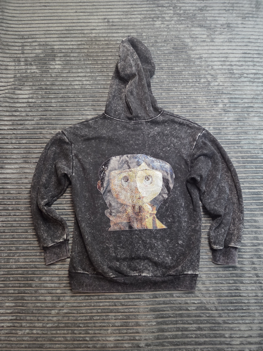 Charcoal Gray Graphic Hooded Sweater - Men